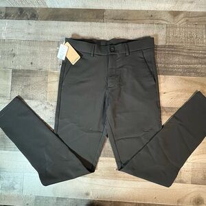 Plaid & Plain Men’s Skinny Slim Fit Dress Black Pants Trousers Stretch W30 X L32